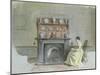 Lady Seated by Fireplace-George Goodwin Kilburne-Mounted Giclee Print