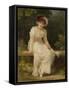 Lady Seated in a Garden-Jerry Barrett-Framed Stretched Canvas