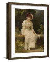 Lady Seated in a Garden-Jerry Barrett-Framed Giclee Print