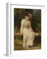 Lady Seated in a Garden-Jerry Barrett-Framed Giclee Print