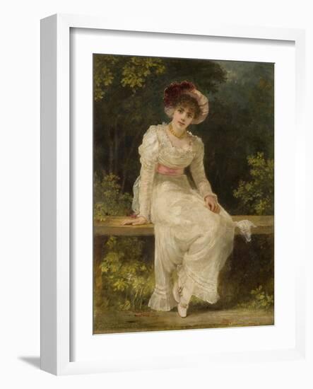 Lady Seated in a Garden-Jerry Barrett-Framed Giclee Print
