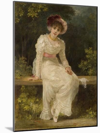 Lady Seated in a Garden-Jerry Barrett-Mounted Giclee Print