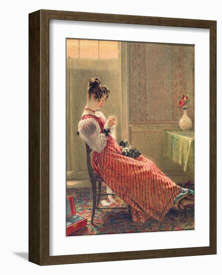 Lady Sewing, C.1830-William Henry Hunt-Framed Giclee Print