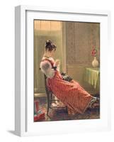 Lady Sewing, C.1830-William Henry Hunt-Framed Giclee Print