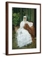 Lady Sewing-Silvestro Lega-Framed Giclee Print