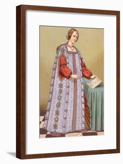 Lady Signing Document-null-Framed Art Print