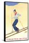 Lady Skier at Crested Butte, Colorado-null-Framed Stretched Canvas