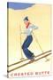 Lady Skier at Crested Butte, Colorado-null-Stretched Canvas