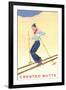 Lady Skier at Crested Butte, Colorado-null-Framed Art Print