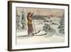 Lady Skier Looking Down Slope-null-Framed Art Print