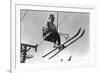 Lady Skier on Timberline Ski Lift - Mt. Hood, OR-Lantern Press-Framed Premium Giclee Print