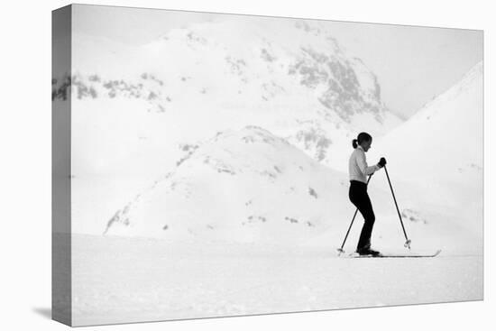 Lady Skier-null-Stretched Canvas