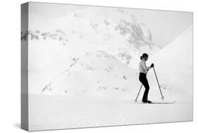 Lady Skier-null-Stretched Canvas