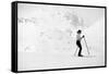 Lady Skier-null-Framed Stretched Canvas