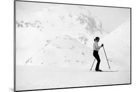 Lady Skier-null-Mounted Photographic Print