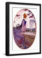 Lady Smelling a Flower, 1923-R Pichon-Framed Art Print