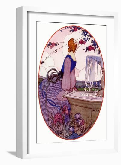 Lady Smelling a Flower, 1923-R Pichon-Framed Art Print