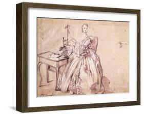 Lady Spinning Thread-Pietro Longhi-Framed Giclee Print