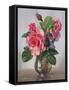 Lady Sylvia Roses in a Silver Vase-Albert Williams-Framed Stretched Canvas