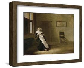 Lady tearing up a letter-Dirck Hals-Framed Giclee Print