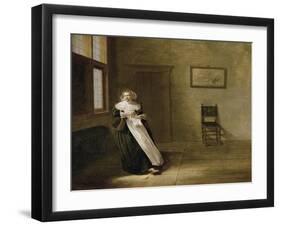 Lady tearing up a letter-Dirck Hals-Framed Giclee Print