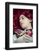 Lady, Teen with a Red Apple Lying, Tale Scene-outsiderzone-Framed Photographic Print