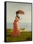 Lady Tennyson on Afton Downs, Freshwater Bay, Isle of Wight-Valentine Cameron Prinsep-Framed Stretched Canvas