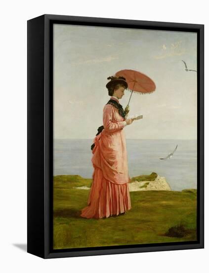 Lady Tennyson on Afton Downs, Freshwater Bay, Isle of Wight-Valentine Cameron Prinsep-Framed Stretched Canvas