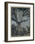 Lady Treed by Wolves-Arthur Rackham-Framed Art Print