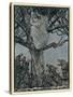 Lady Treed by Wolves-Arthur Rackham-Stretched Canvas