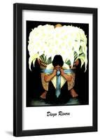 Lady W/ Basket of Lillies Diego Rivera ART PRINT POSTER-null-Lamina Framed Poster