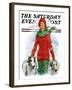 "Lady Walking Dogs in Snow," Saturday Evening Post Cover, December 11, 1926-William Haskell Coffin-Framed Giclee Print