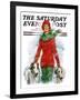 "Lady Walking Dogs in Snow," Saturday Evening Post Cover, December 11, 1926-William Haskell Coffin-Framed Giclee Print