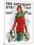 "Lady Walking Dogs in Snow," Saturday Evening Post Cover, December 11, 1926-William Haskell Coffin-Mounted Giclee Print