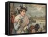 Lady Watching the Oxford and Cambridge Boat Race, C 1890-null-Framed Stretched Canvas