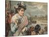 Lady Watching the Oxford and Cambridge Boat Race, C 1890-null-Stretched Canvas