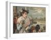 Lady Watching the Oxford and Cambridge Boat Race, C 1890-null-Framed Giclee Print
