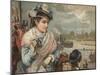 Lady Watching the Oxford and Cambridge Boat Race, C 1890-null-Mounted Giclee Print