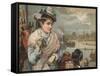Lady Watching the Oxford and Cambridge Boat Race, C 1890-null-Framed Stretched Canvas