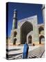 Lady Wearing a Blue Burqua Outside the Friday Mosque (Masjet-E Jam), Herat, Afghanistan-Jane Sweeney-Stretched Canvas