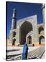 Lady Wearing a Blue Burqua Outside the Friday Mosque (Masjet-E Jam), Herat, Afghanistan-Jane Sweeney-Stretched Canvas