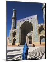 Lady Wearing a Blue Burqua Outside the Friday Mosque (Masjet-E Jam), Herat, Afghanistan-Jane Sweeney-Mounted Photographic Print