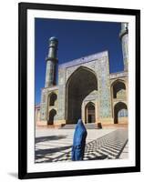 Lady Wearing a Blue Burqua Outside the Friday Mosque (Masjet-E Jam), Herat, Afghanistan-Jane Sweeney-Framed Photographic Print
