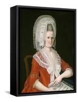 Lady Wearing a Large White Cap, c.1780-American School-Framed Stretched Canvas