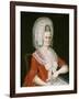 Lady Wearing a Large White Cap, c.1780-American School-Framed Giclee Print