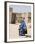 Lady Wearing Burqa Walks Past Houses Within the Ancient Walls of the Citadel, Ghazni, Afghanistan-Jane Sweeney-Framed Photographic Print