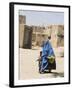 Lady Wearing Burqa Walks Past Houses Within the Ancient Walls of the Citadel, Ghazni, Afghanistan-Jane Sweeney-Framed Photographic Print