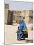 Lady Wearing Burqa Walks Past Houses Within the Ancient Walls of the Citadel, Ghazni, Afghanistan-Jane Sweeney-Mounted Photographic Print