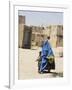 Lady Wearing Burqa Walks Past Houses Within the Ancient Walls of the Citadel, Ghazni, Afghanistan-Jane Sweeney-Framed Photographic Print