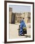 Lady Wearing Burqa Walks Past Houses Within the Ancient Walls of the Citadel, Ghazni, Afghanistan-Jane Sweeney-Framed Photographic Print